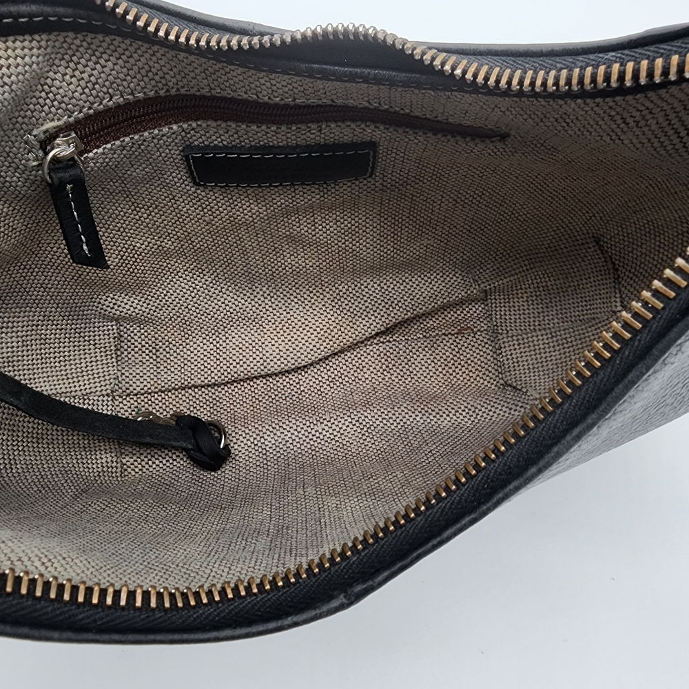 Dooney & Bourke Y2K Small Black Pebbled Leather Hobo Bag - Picture 15 of 16